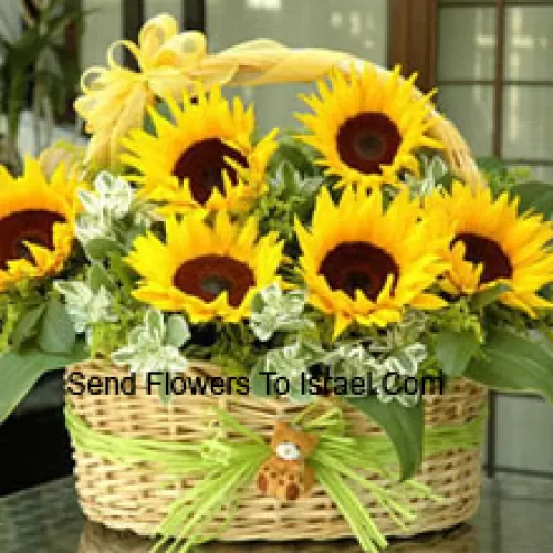 Basket Of Sunflowers