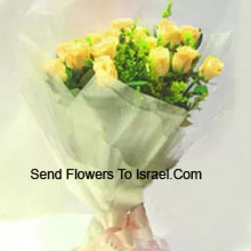 Bunch Of 12 Yellow Roses With Seasonal Fillers